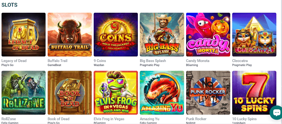 Different slots at 22Bet Ghana casino